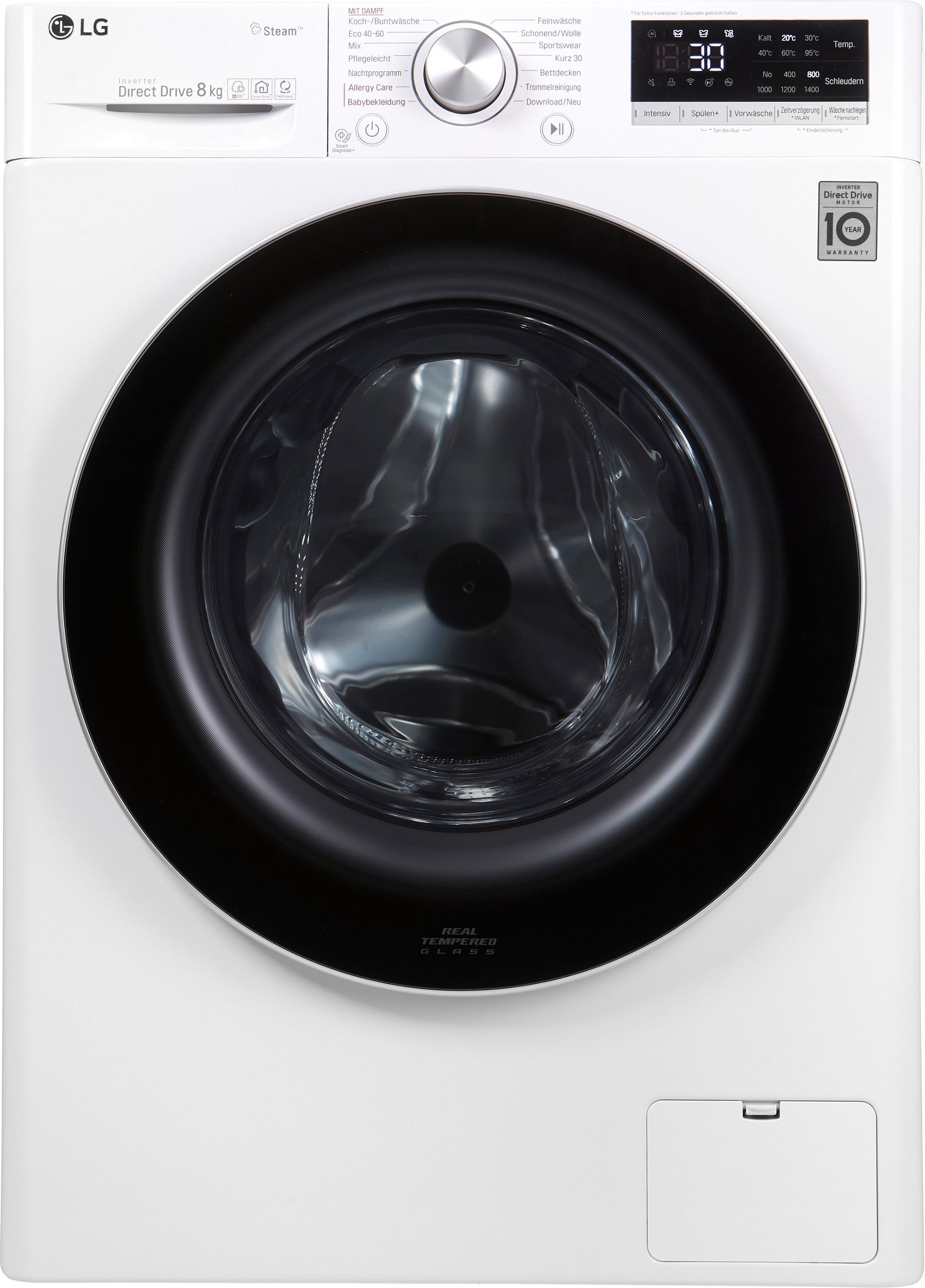 LG F4WV508S1 Πλυντήριο Ρούχων 8kg με Ατμό Λευκές Συσκευές 8kg 48